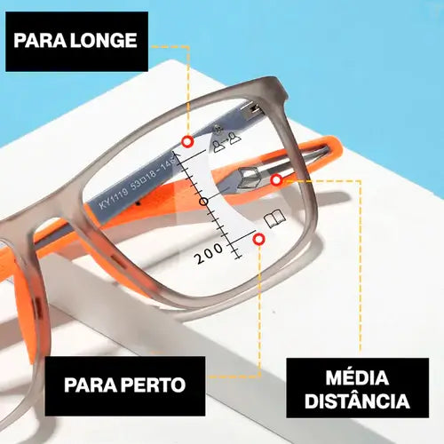 (Compre 1 Leve 2 Unidades) Óculos Ultra Focal com Grau Adaptável Unissex | Armação Flexy